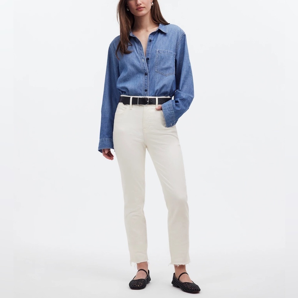 🌻NEW w/tags Madewell The Perfect Vintage Jean in Tile White Women's Size 32